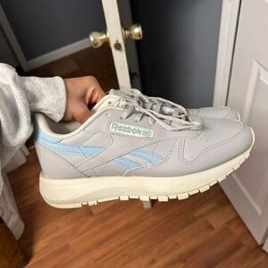 Reebok Light Gray and Sky Blue Athletic Shoes